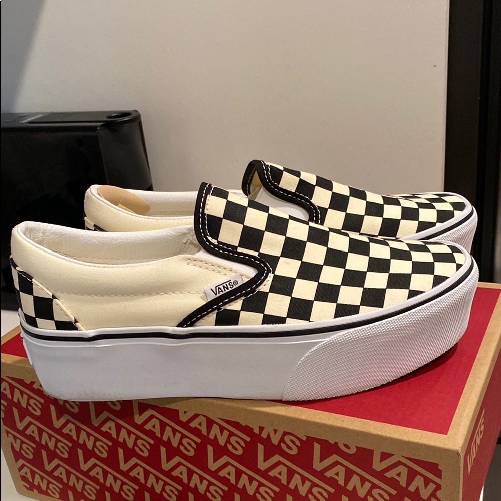 Vans Checkerboard Slip-On Platform Sneakers